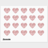 Girly Pink Pearl Glitter Stripes Hart Sticker (Vel)