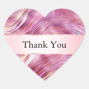 Girly Pink Pearl Roos Gouden Glam Dank u Hart Sticker