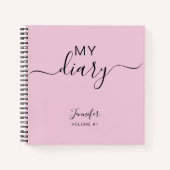Girly Pink Personalized Diary Journal Jouw naam Notitieboek (Voorkant)