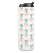 Girly Pink Pineapples Monogrammed Thermosbeker (Gedraaid links)