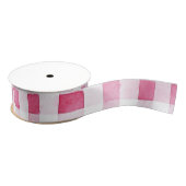 Girly Pink Plaid Stripes Birthday Grosgrain Lint (Spoel)