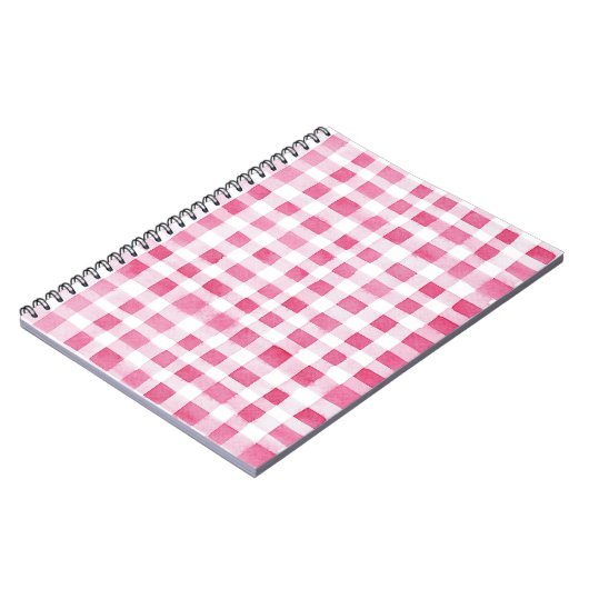 Girly Pink Plaid Stripes Notitieboek (Linkerzijde)