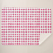 Girly Pink Plaid Stripes   Sherpa Deken (Voorkant (horizontaal))