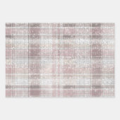 Girly Pink Plaid Stripes Sparkle Inpakpapier Vel (Voorkant)