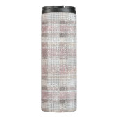 Girly Pink Plaid Stripes Sparkle Thermosbeker (Achterkant)