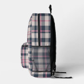 Girly Pink Plaid Tartan Controleer Monogram Initia Bedrukte Rugzak (Rechts)