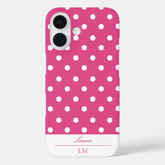 Girly Pink Polka Dot Case-Mate iPhone Case (Achterkant)
