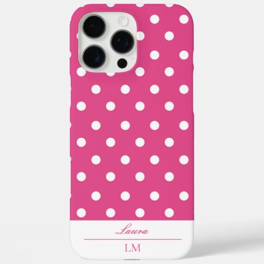 Girly Pink Polka Dot Case-Mate iPhone Case (Achterkant)