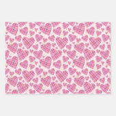 Girly Pink Pset Hearts Gold Glitter Polka Dots Inpakpapier Vel (Voorkant 2)