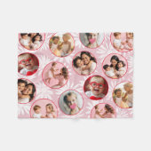 Girly Pink & Red 7 Round Photo Fleece Deken (Voorkant (Horizontaal))