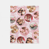 Girly Pink & Red 7 Round Photo Fleece Deken (Voorkant)