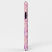 Girly Pink Retro Roos Floral Monogram Case-Mate iPhone Case (Achterkant/rechts)
