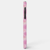 Girly Pink Retro Roos Floral Monogram Case-Mate iPhone Case (Achterkant/links)