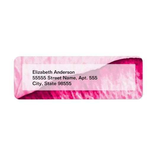 Girly Pink Rose Abstract met naam Etiket (Voorkant)