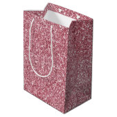 Girly Pink Rose Glitter   Medium Cadeauzakje (Achterkant Gekanteld)
