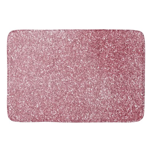 Girly Pink Rose Glitter Sparkle Badmat (Voorkant)