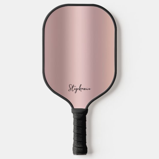 Girly Pink Rose Gold Ombre Pickleball Paddle (Voorkant)