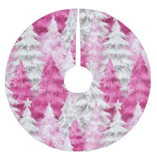Girly Pink Silver Glam kerstbomen Kerstboom Rok