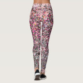 Girly Pink Silver Glitter Sequin Glam Leggings (Achterkant)