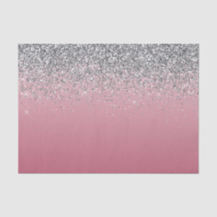 Girly Pink Silver Sparkle Glitter Tissuepapier