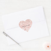 Girly Pink Sparkle Glitter gepersonaliseerd Hart Sticker (Envelop)