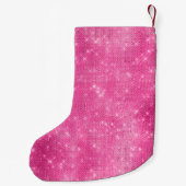 Girly Pink Sparkle Kleine Kerstsok (Achterkant)