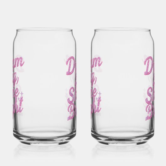 Girly Pink Sparkle Motivational Quote Blikvorm Glas (Links)