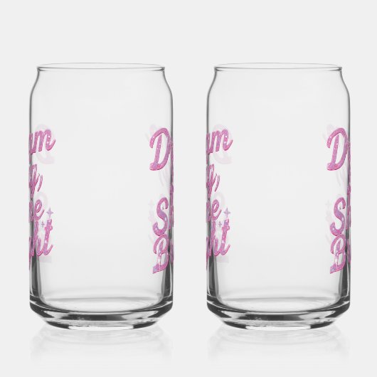 Girly Pink Sparkle Motivational Quote Blikvorm Glas (Rechts)