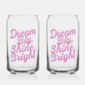 Girly Pink Sparkle Motivational Quote Blikvorm Glas (Achterkant)