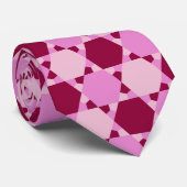 Girly Pink Starburst Optical Illusion Patroon Stropdas (Opgerold)
