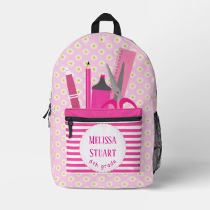 Girly Pink Stationeries voor haar Print Cut Sew Ba Bedrukte Rugzak