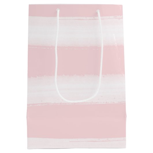 Girly Pink Stripes Gouden Glitter Wimpers Sparkle Medium Cadeauzakje (Achterkant)