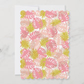 Girly Pink Tropical Aloha Baby BBQ Shower Invitat Kaart (Achterkant)