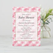  Girly Pink Tufts Baby shower Kaart (Staand voorkant)