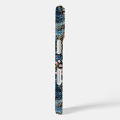 Girly Pink Turquoise Stone Blue Denim Case-Mate iPhone Case (Achterkant / Rechts)