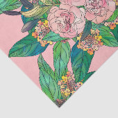 Girly Pink Waterverf Floral Hand Paint Tissuepapier (Detail)