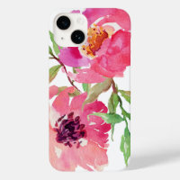 Girly Pink Waterverf Floral Pattern