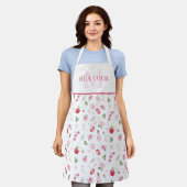 Girly Pink Waterverf Floral Pattern Monogram Schort (Gedragen)