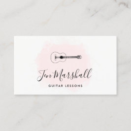Girly Pink waterverf gitarist Visitekaartje