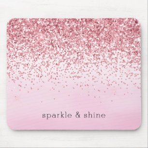Girly Pink Waterverf Glitzy Sparkle Glitter Muismat