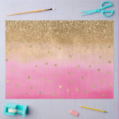 Girly Pink Waterverf Gold Glitter Glitz Confetti Tissuepapier (Craft)