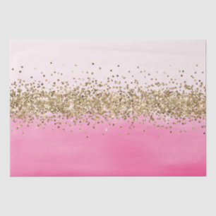 Girly Pink Waterverf Ombre Gold Glitter Glitz Tissuepapier