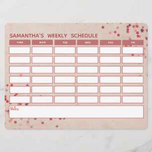 Girly Pink Weekly Planning Schoolplanning