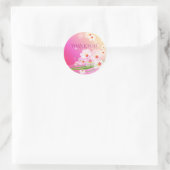 Girly Pink White Floral Collage Ronde Sticker (Tas)