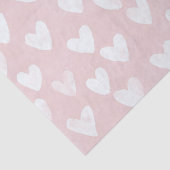 Girly Pink White Hearts Verjaardag Tissuepapier (Detail)