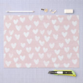 Girly Pink White Hearts Verjaardag Tissuepapier (Craft)