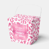 Girly Pink White Leopard Spots Bedankdoosjes (Voorkant Zijde)