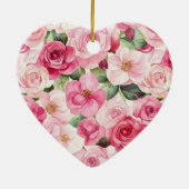 Girly Pink White Plaid Stripes Monogram Christmas Keramisch Ornament (Achterkant)