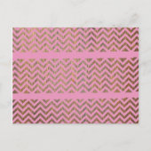 Girly Pink Wood Chevron Zigzag Andes Pattern Briefkaart (Voorkant)