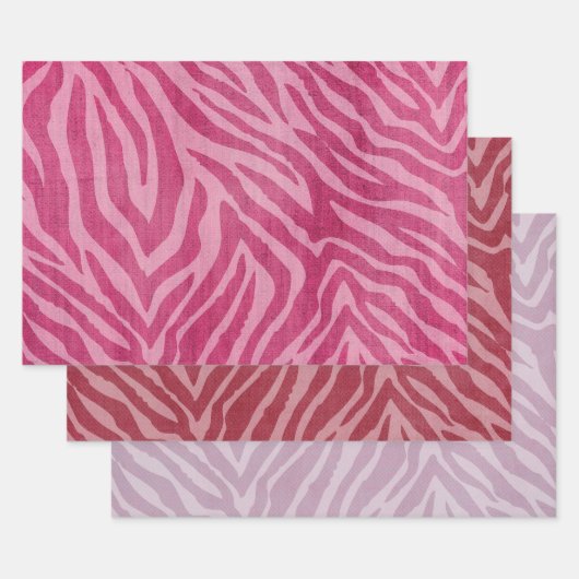 Girly Pink Zebra Animal Print Inpakpapier Vel (Set)